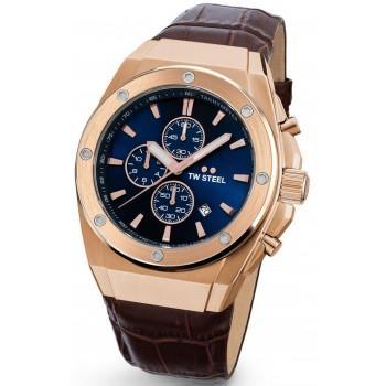 TW STEEL CEO Tech Chronograph  - CE4106,  Rose Gold case with Brown Leather Strap