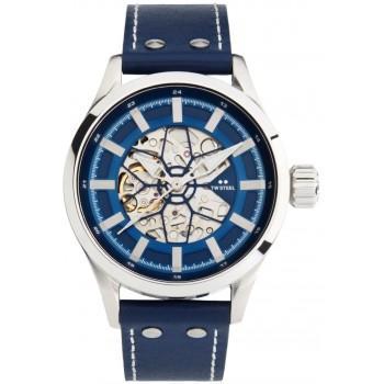 TW STEEL Volante Skeleton  Automatic - VS132 Silver case with Blue Leather Strap