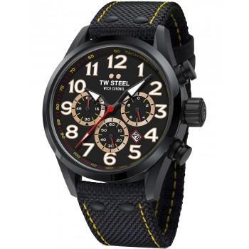 TW STEEL WTCR Coronel Special Edition Chronograph - TW978,  Black case with Black Fabric Strapt