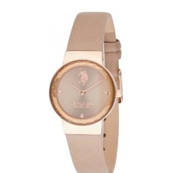 U.S. POLO Angelique - USP8255TP,  Rose Gold case with Pink Leather Strap