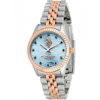 U.S. POLO Azure Crystals - USP8232BL, Silver case with Stainless Steel Bracelet