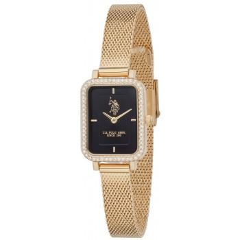 U.S. POLO Eliana - USP8390BK,  Gold  case with Stainless Steel Bracelet