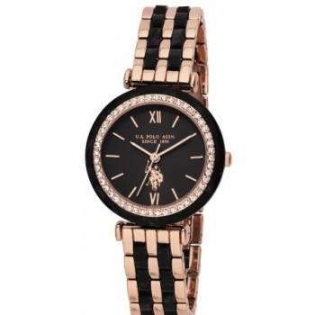 U.S. POLO Eloise Crystals - USP8261RG, Gold case with Stainless Steel Bracelet