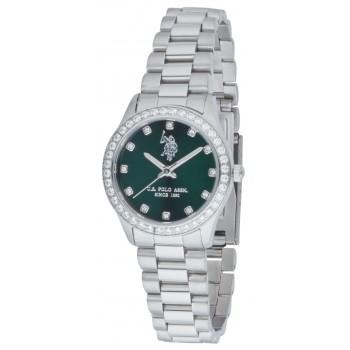 U.S. POLO Felicity Crystals - USP8405GR, Silver case with Stainless Steel Bracelet