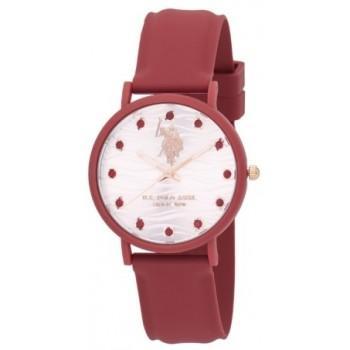 U.S. POLO Lucy Crystal - USP8265RD, Red case with Red Rubber Strap