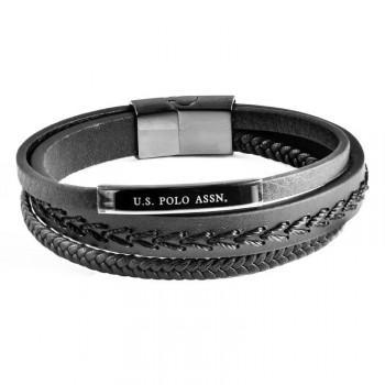 U.S. POLO Βραχιόλι από Aνοξείδωτο ατσάλι Black JW9270BR