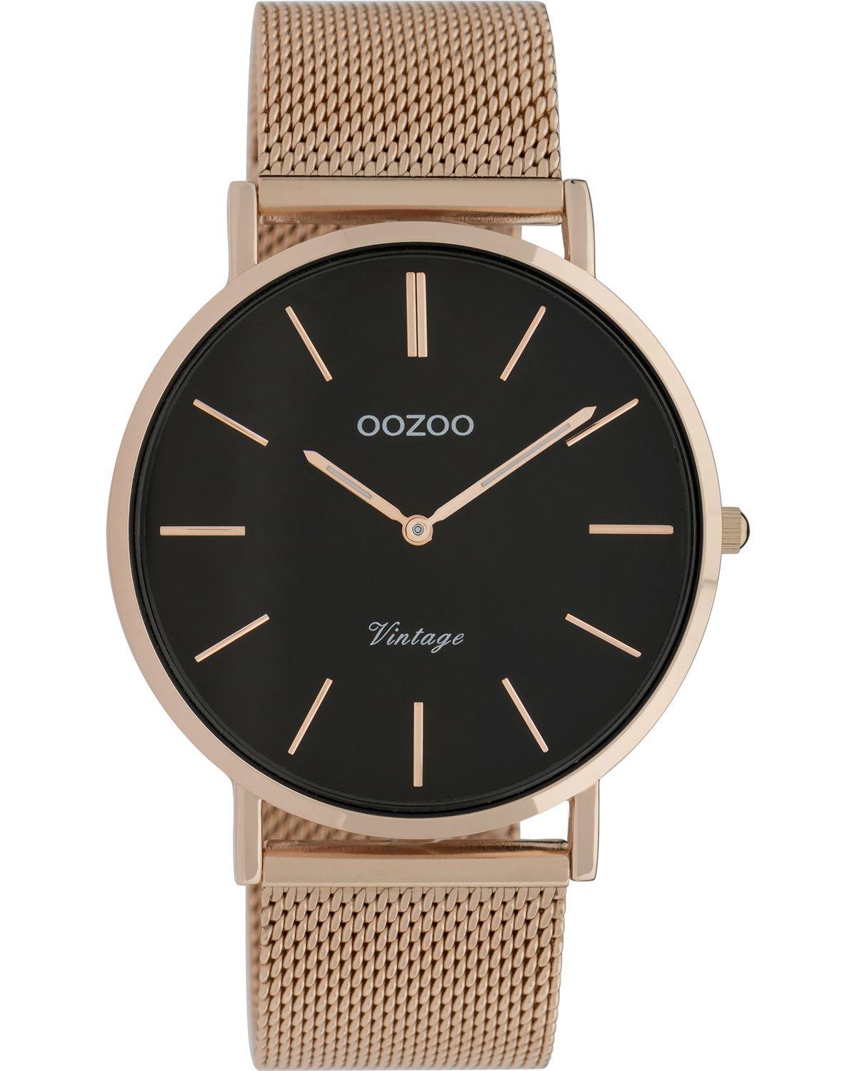 OOZOO Timepieces Vintage - C9925, Rose Gold case with Metal Strap
